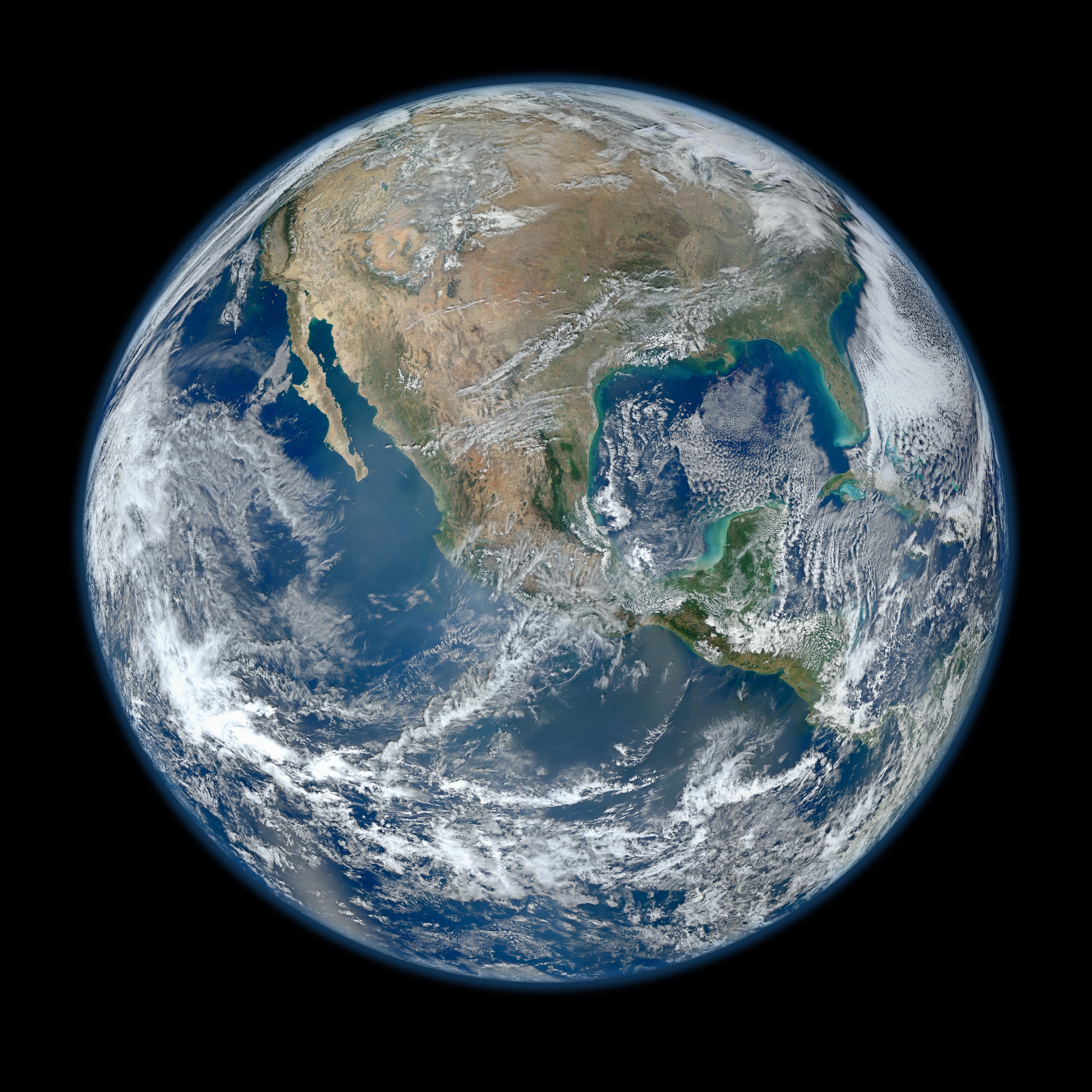 Земля — спутниковое изображение Blue Marble, NASA / Suomi NPP